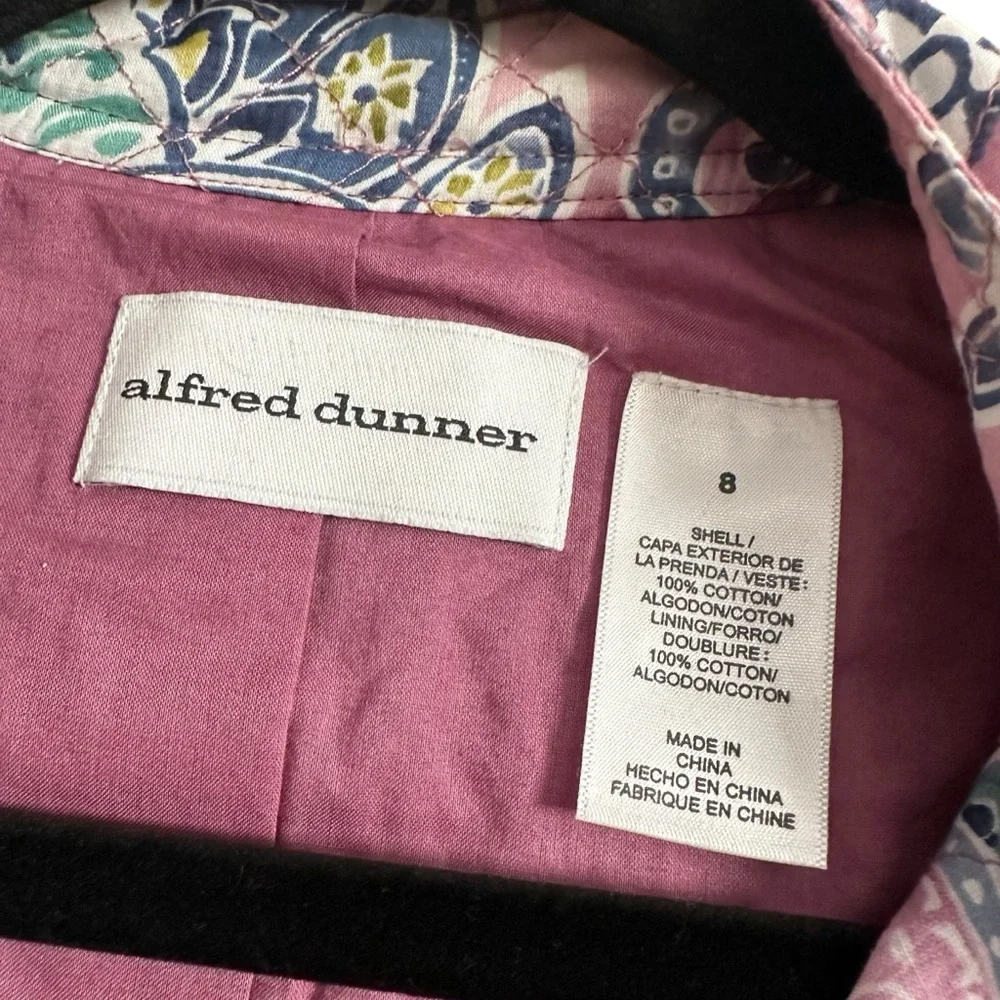 Alfred Dunner Purple Pink Paisley Quilted Zip Up Jacket Size 8 - Picture 2 of 5